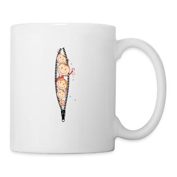 Kinder Comic Reißverschluss - Tasse - Weiß - Rechts