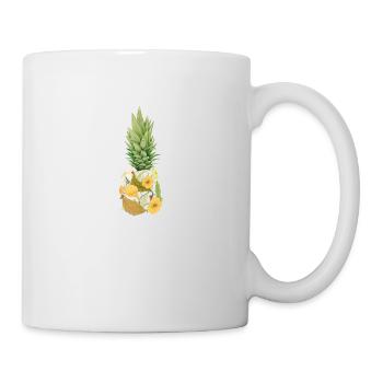 Fleurs d’ananas Hawaiian Floral Tropical Fruit - Mug blanc - blanc - Droite