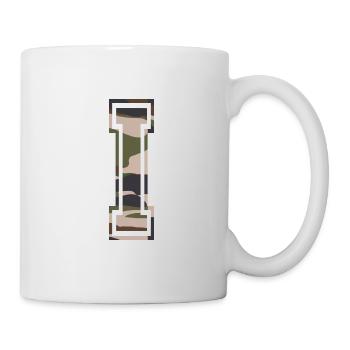 I, Monogram, Camouflage Green-Brown - Mug - white - Right