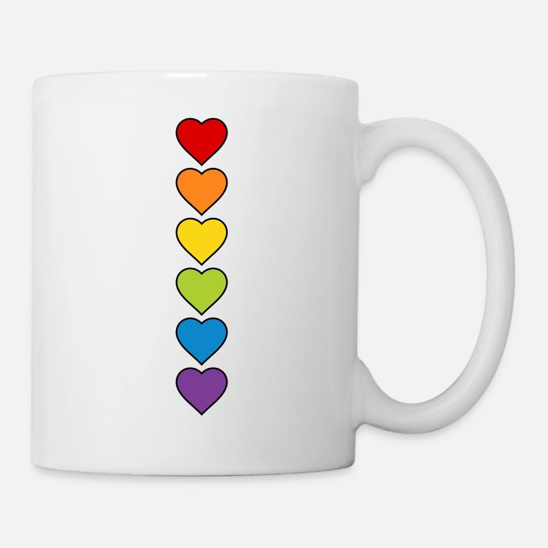 LGBT CSD LGBTQ+ HERZ REGENBOGEN HERZEN PRIDE MONTH - Tasse - Weiß