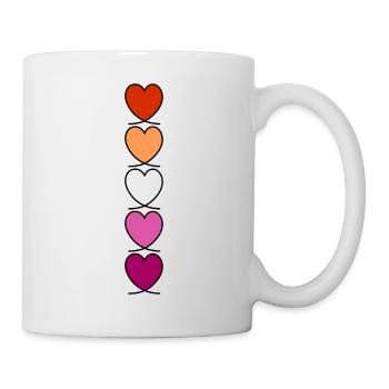 LGBTQ Pride Lesbian Heart Lesbian Flag Lesbian - Mug blanc - blanc - Droite