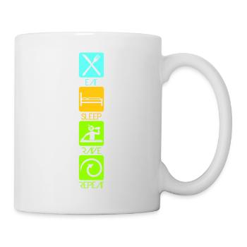 Manger dormir rave répéter nourriture sommeil corbeau disant - Mug blanc - blanc - Droite