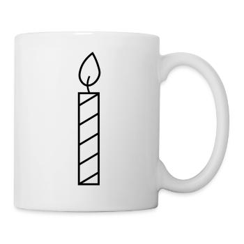 Kerze schwarz Kontur - Tasse - Weiß - Rechts