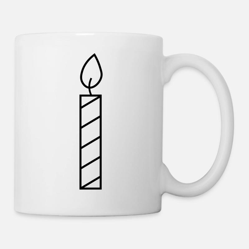 Kerze schwarz Kontur - Tasse - Weiß