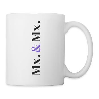 Conception de mariage en Mx. et Mx. en pile verticale de caractères - Mug blanc - blanc - Droite