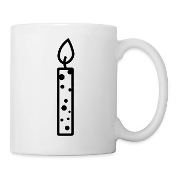 Geburtstagskerze - Tasse - Weiß - Rechts