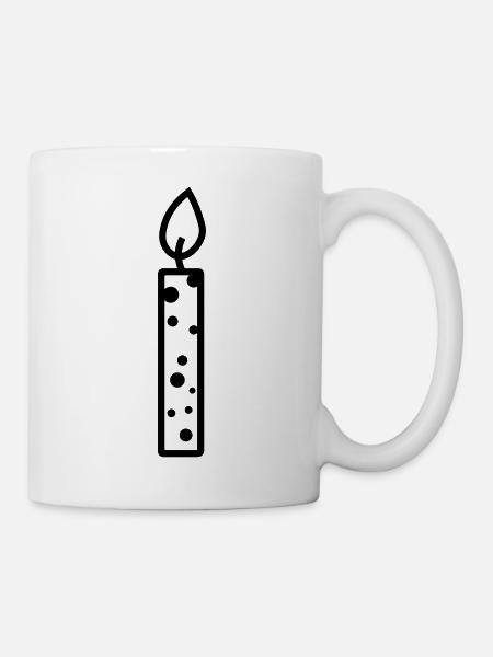 Geburtstagskerze - Tasse - Weiß
