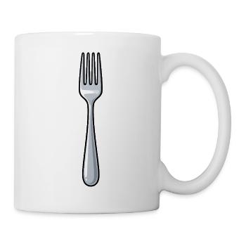 Gabel - Tasse - Weiß - Rechts