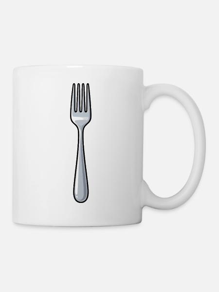 Gabel - Tasse - Weiß