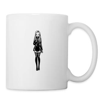 Gothic Frauenfigur Knochenmuster - Tasse - Weiß - Rechts