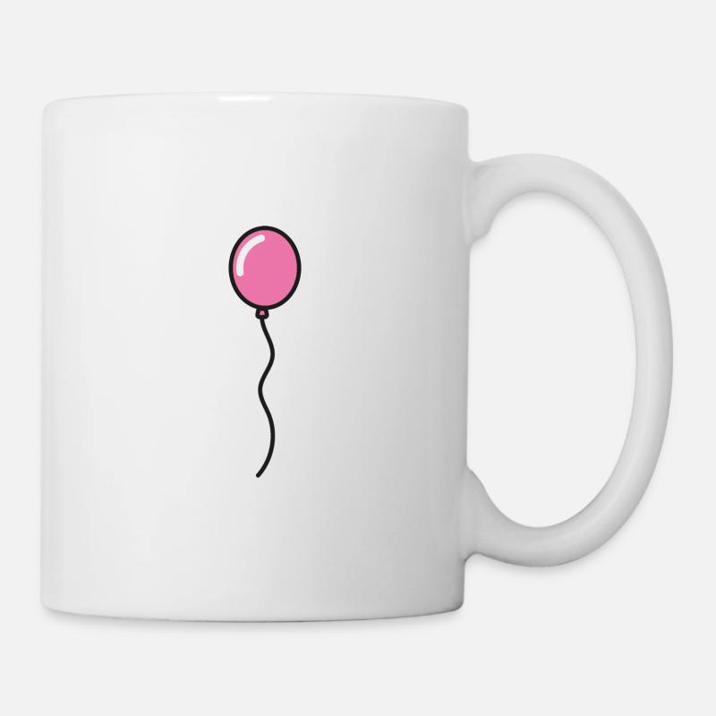 Rosa Luftballon Geschenkidee - Tasse - Weiß