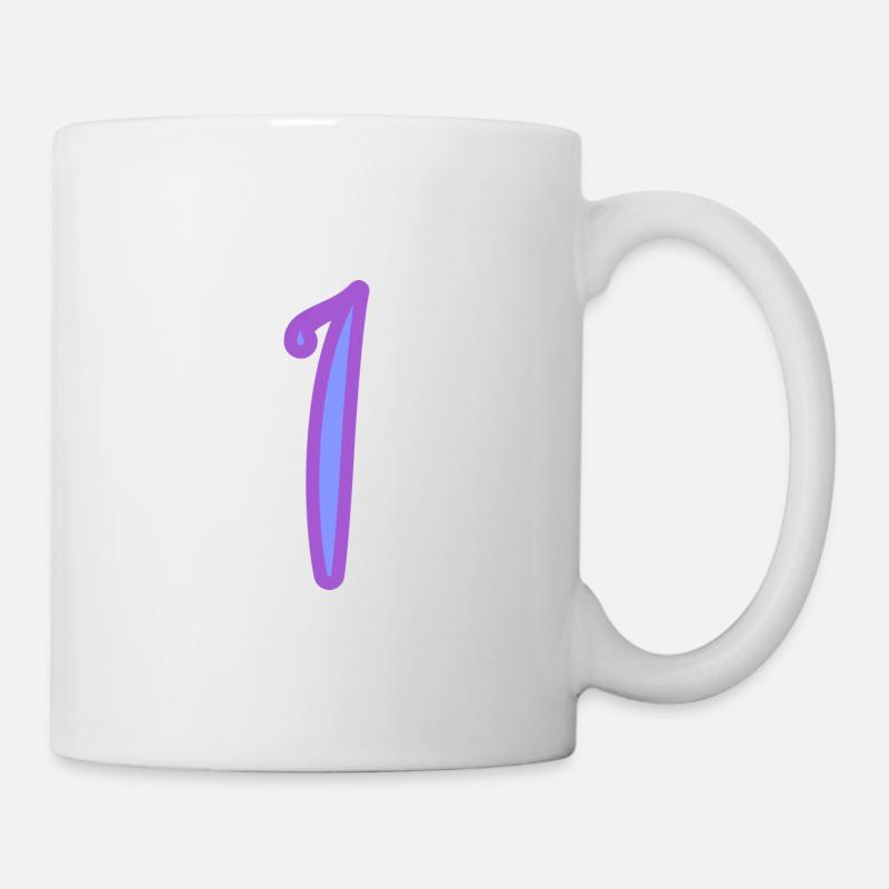 1. 1 AN. 1er ANNIVERSAIRE. ANNIVERSAIRE 1 AN - Mug blanc - blanc