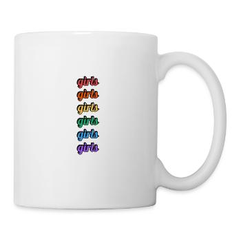Lesbische Mädchen Regenbogen Text - Tasse - Weiß - Rechts