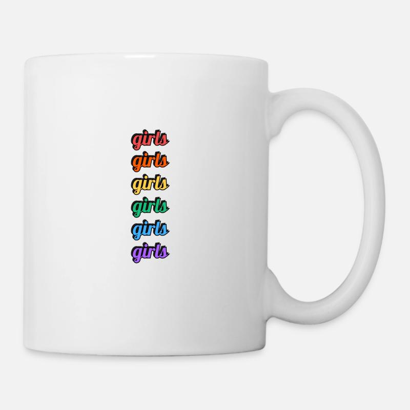 Lesbische Mädchen Regenbogen Text - Tasse - Weiß