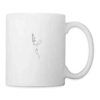 Frauengesicht Line Art - Tasse - Weiß - Rechts