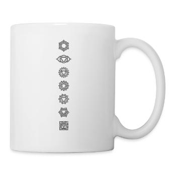 7 Chakras Aligned Energy Centres Black - Mug - white - Right