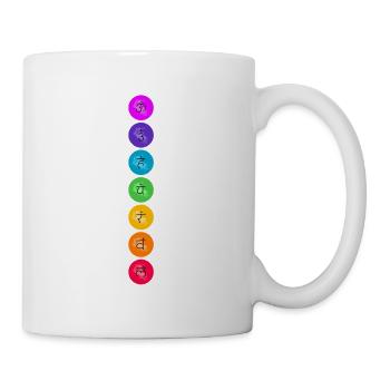 7 centres d'énergie de symboles de chakra - Mug blanc - blanc - Droite