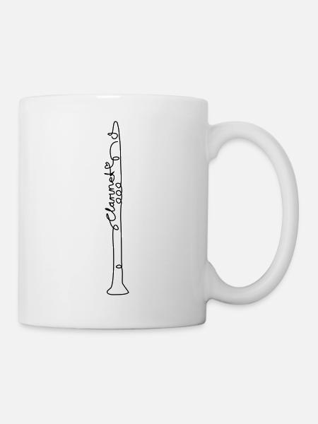 one line clarinet - Tasse - Weiß