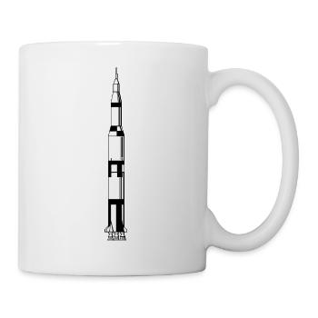 rakete rocket space shuttle ufo raumschiff mond - Tasse - Weiß - Rechts