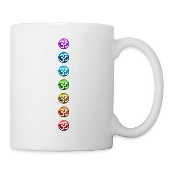 Chakra 1-7 Chakras Chakras Ohm Ohm Couleurs colorées - Mug blanc - blanc - Droite