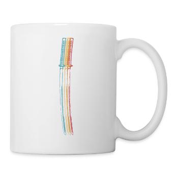 Samurai Japan Katana Ninja Sword retro Vector 2 - Mug - white - Right