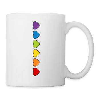 LGBT CSD LGBTQ+ HERZ REGENBOGEN HERZEN PRIDE MONTH - Tasse - Weiß - Rechts