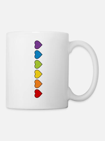 LGBT CSD LGBTQ+ HERZ REGENBOGEN HERZEN PRIDE MONTH - Tasse - Weiß