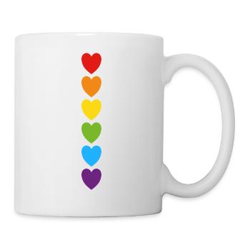 Cœurs arc-en-ciel de la fierté - Mug blanc - blanc - Droite