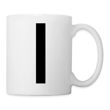 Schwarzer senkrechter Balken - Tasse - Weiß - Rechts