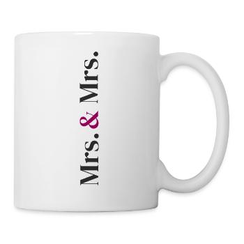 Mrs. and Mrs. Wedding Design in Vertical  - Tasse - Weiß - Rechts