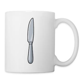 Küchenmesser Linienkunst - Tasse - Weiß - Rechts