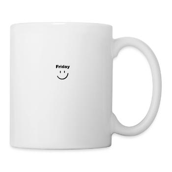 Friday :) Witziger Spruch - Tasse - Weiß - Rechts