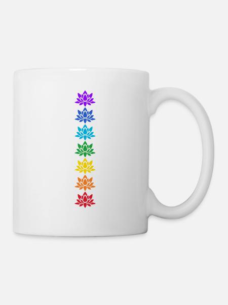 Lotus Blossoms Chakras Yoga Chakra Lotus Flower - Mug - white