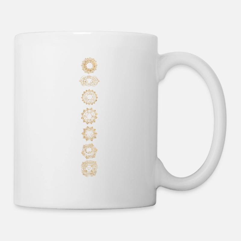 Die 7 Chakren gold - Tasse - Weiß