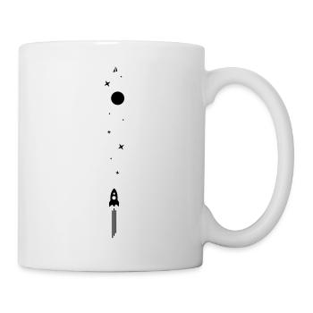 Zum Mond - Abheben! - Tasse - Weiß - Rechts