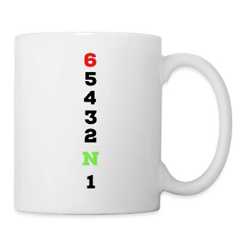 Gangschaltung Geschenk Motorrad Bike Biker Motor - Tasse - Weiß - Rechts