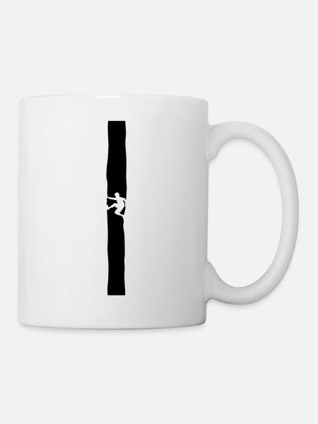Kletterer im Kamin - Tasse - Weiß