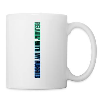 Relaxin' With My Bunnies – Neon style with a relaxed touch - Mug - white - Right