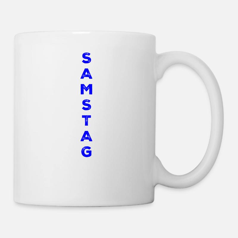 Samedi - bleu - Mug blanc - blanc