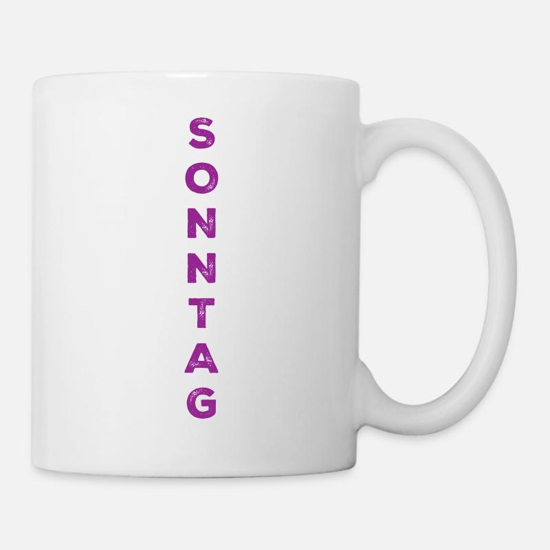 Dimanche - violet - Mug blanc - blanc