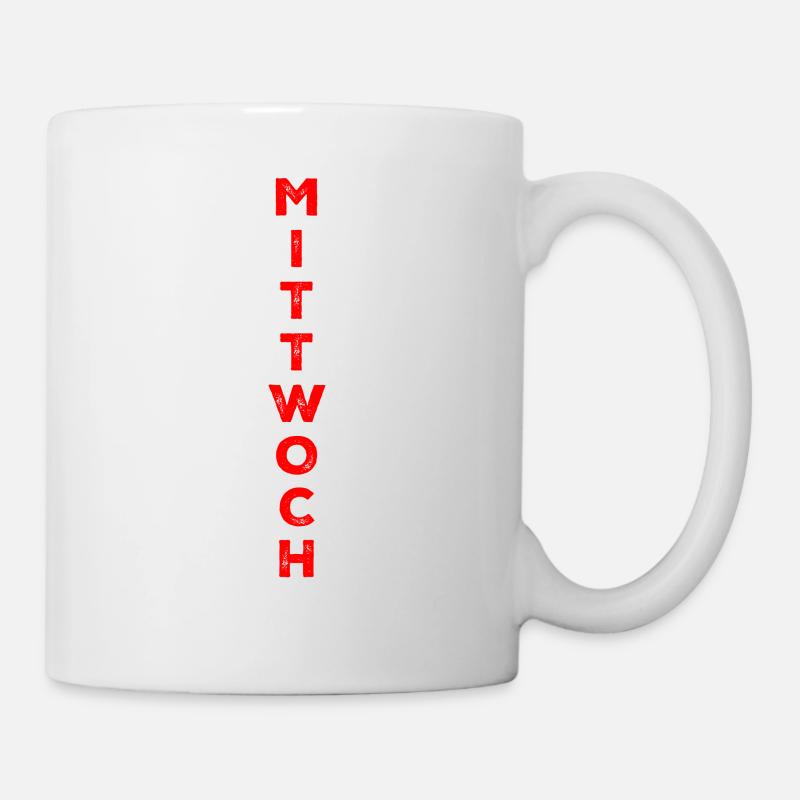 Mittwoch - rot - Tasse - Weiß