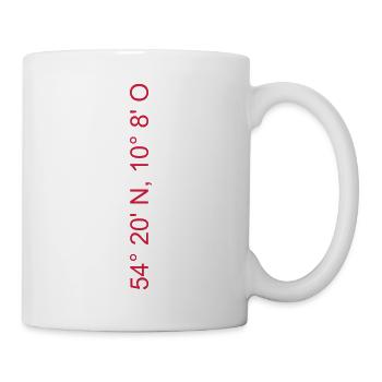 Koordinaten für Kiel - Tasse - Weiß - Rechts