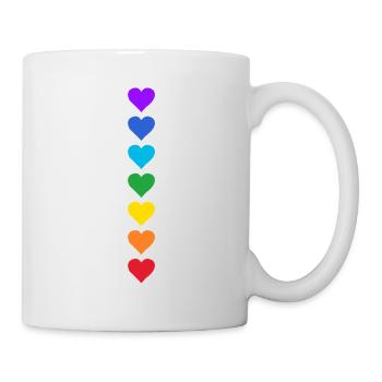Bunte Herzen Chakren Yoga Chakra Meditation - Tasse - Weiß - Rechts