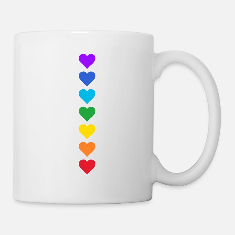 Bunte Herzen Chakren Yoga Chakra Meditation - Tasse - Weiß