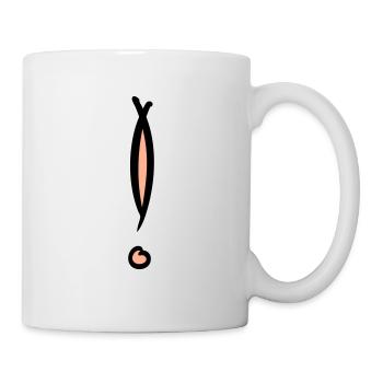 Point d’exclamation décoratif. Dessiné à la main. - Mug blanc - blanc - Droite