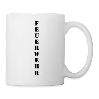 Feuerwehr senkrecht Ärmel Schrift Armee-Style - Tasse - Weiß - Rechts