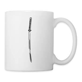 Samurai Japan Katana Ninja Schwert retro Vektor - Tasse - Weiß - Rechts