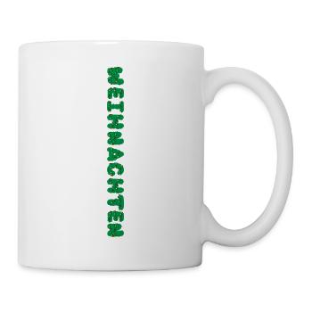 Frohe Weihnachten: Festliche Buchstabenkunst - Tasse - Weiß - Rechts