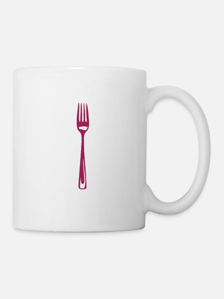 Gabel kochen - Tasse - Weiß