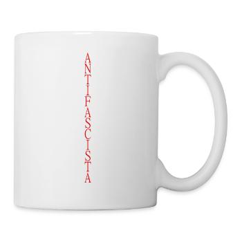 vertikal stylischer Schriftzug Antifascista - Tasse - Weiß - Rechts